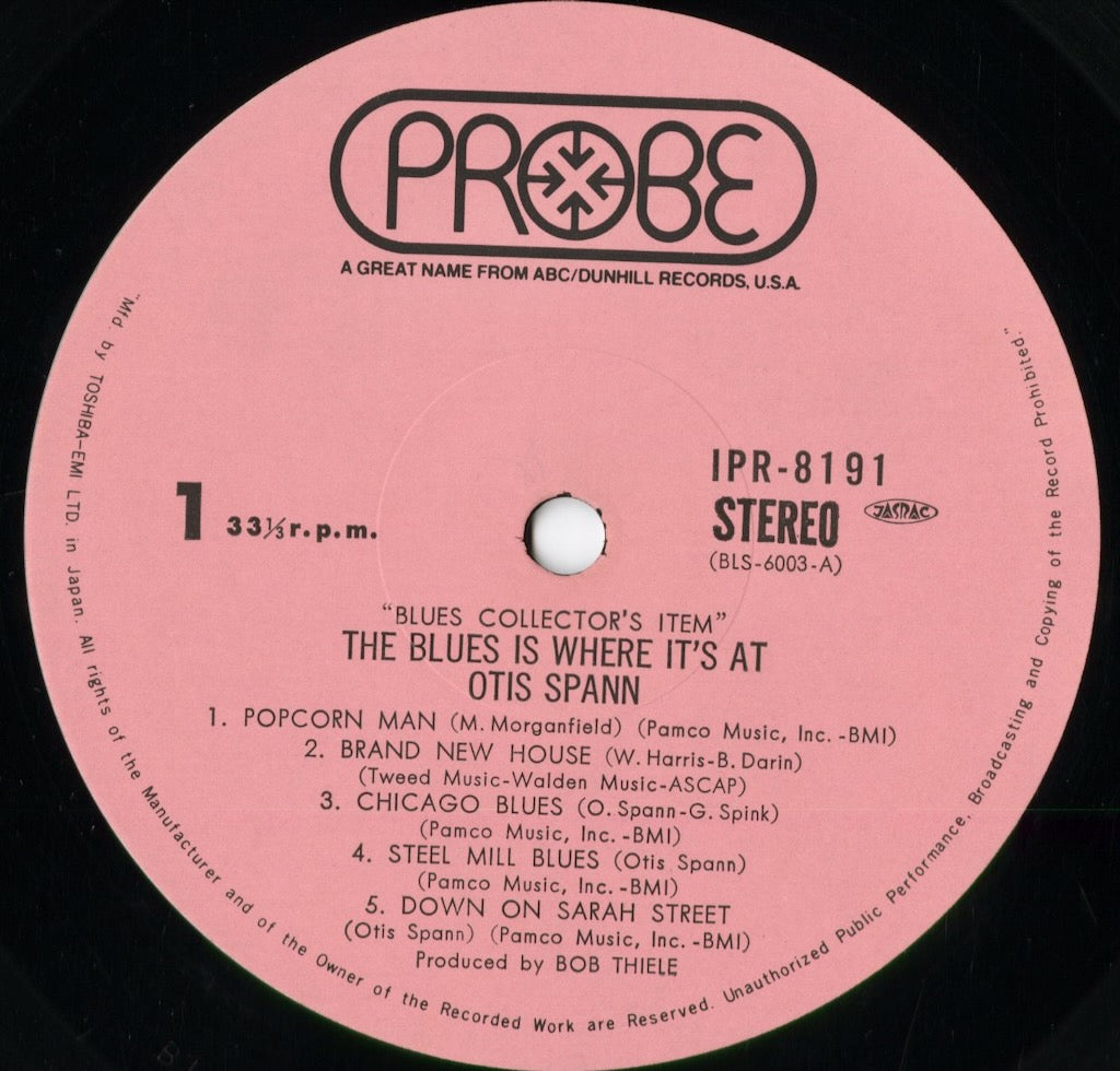 Otis Spann - The Blues Is Where It's At (IPR-8191) 1973 JPN Probe|中古LP
