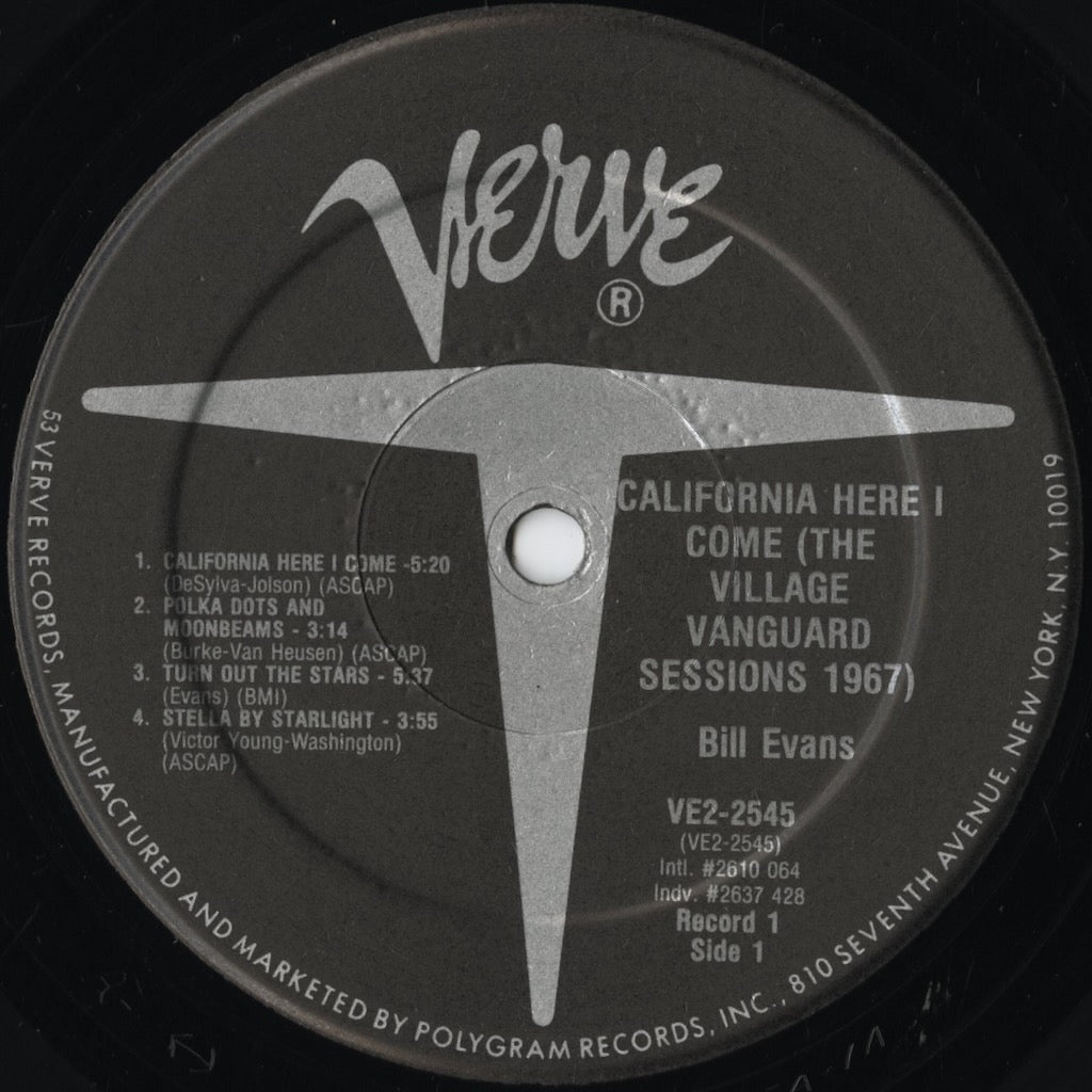 Bill Evans – California Here I Come (VE2-2545) LP 1982 US Verve | 中古LP