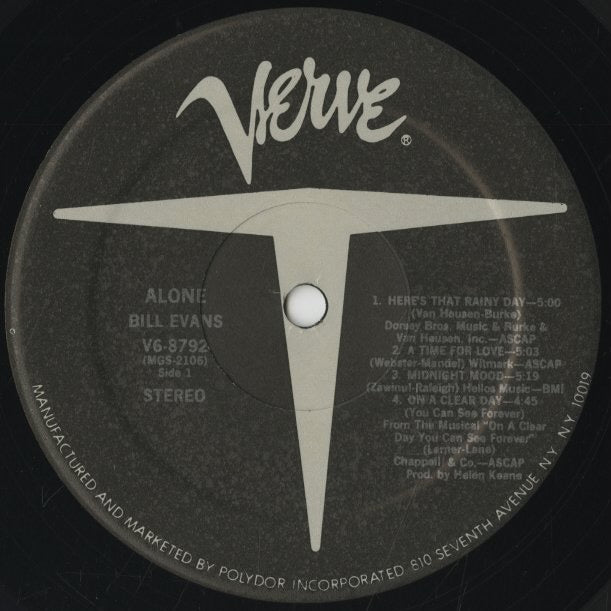 Bill Evans / ビル・エヴァンス / Alone (V6-8792)