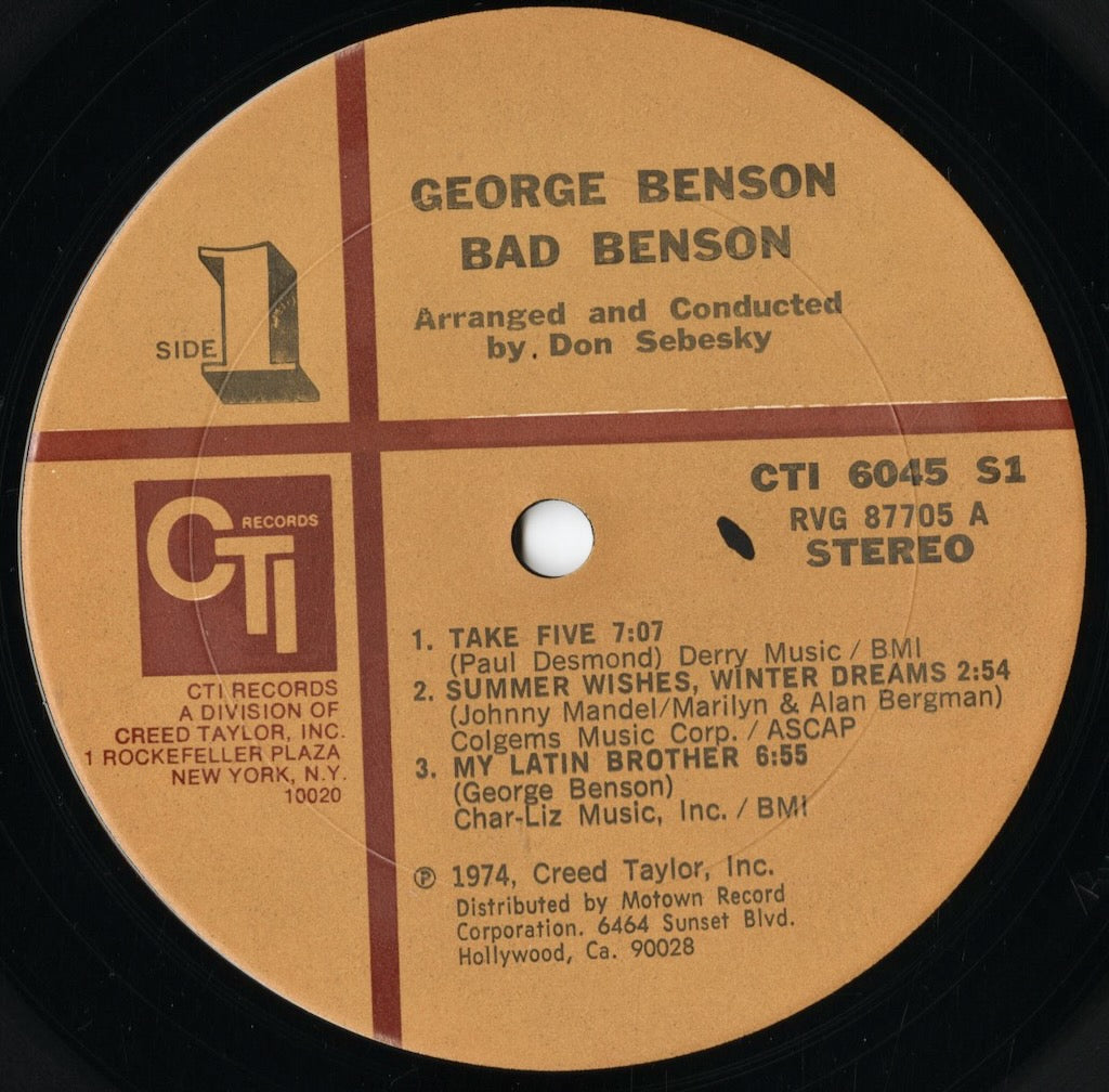 George Benson - Bad Benson (CTI 6045) LP 1974 US CTI|中古LP