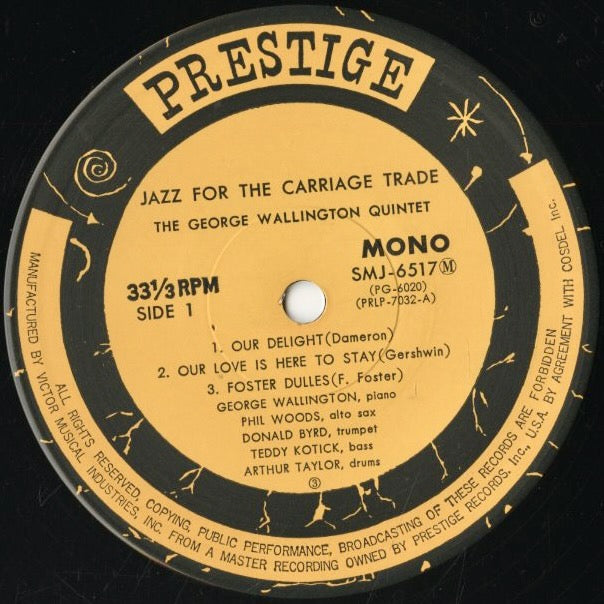 George Wallington / ジョージ・ウォーリントン / Jazz For The Carriage Trade (SMJ-6517(M))