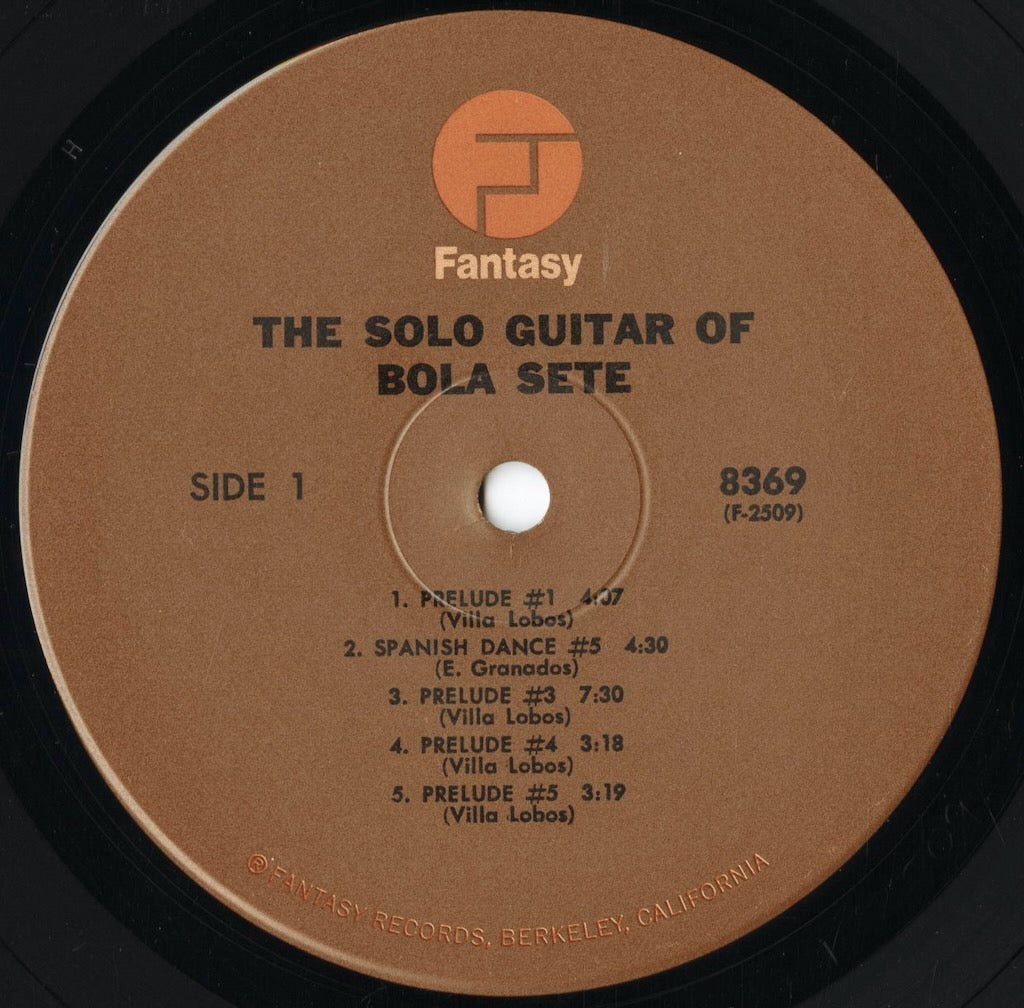 Bola Sete - The Solo Guitar Of Bola Sete (8369) 1970's US Fantasy|中古LP