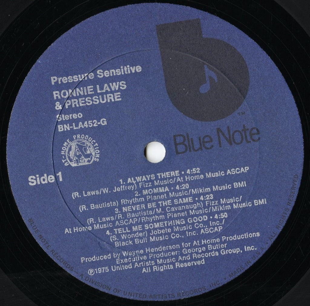 Ronnie Laws / ロニー・ロウズ / Pressure Sensitive (BN-LA452-G) US Blue Note