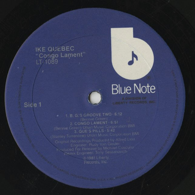 Ike Quebec / アイク・ケベック / Congo Lament (LT-1089)