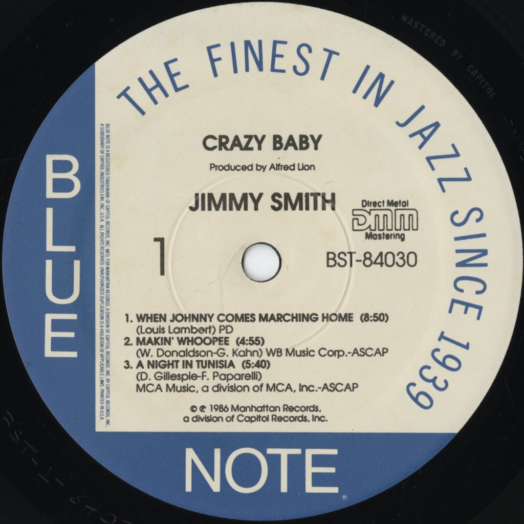 Jimmy Smith / Crazy! Baby (BST 84030) LP 1986 US Blue Note|中古LP
