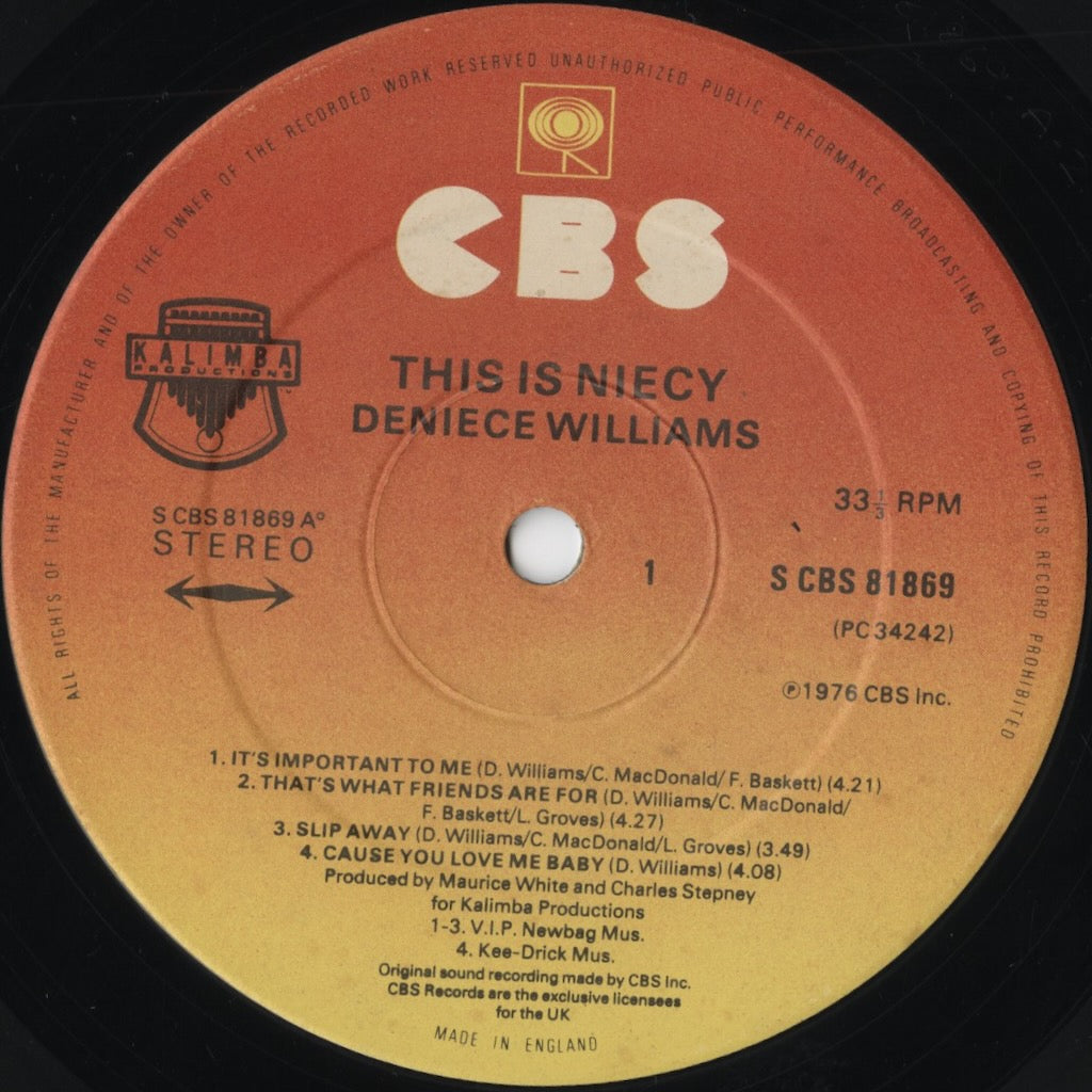 Deniece Williams – This Is Niecy (PC 34242) LP 1976 UK CBS | 中古LP