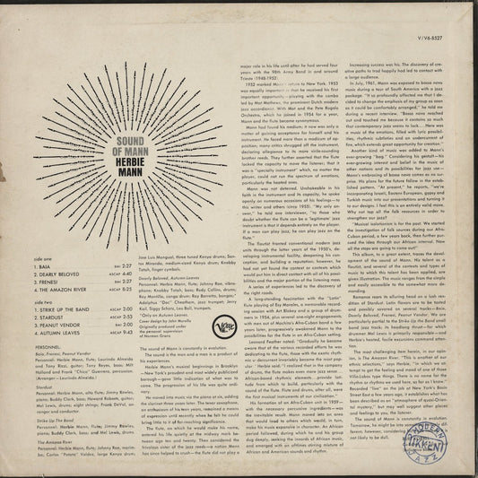 Herbie Mann / ハービー・マン / Sound Of Mann (V6-8527)
