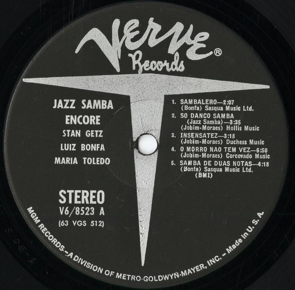 Stan Getz / Luiz Bonfa - Jazz Samba Encore! -STEREO (V6-8523) 1963 US Verve | 中古LP
