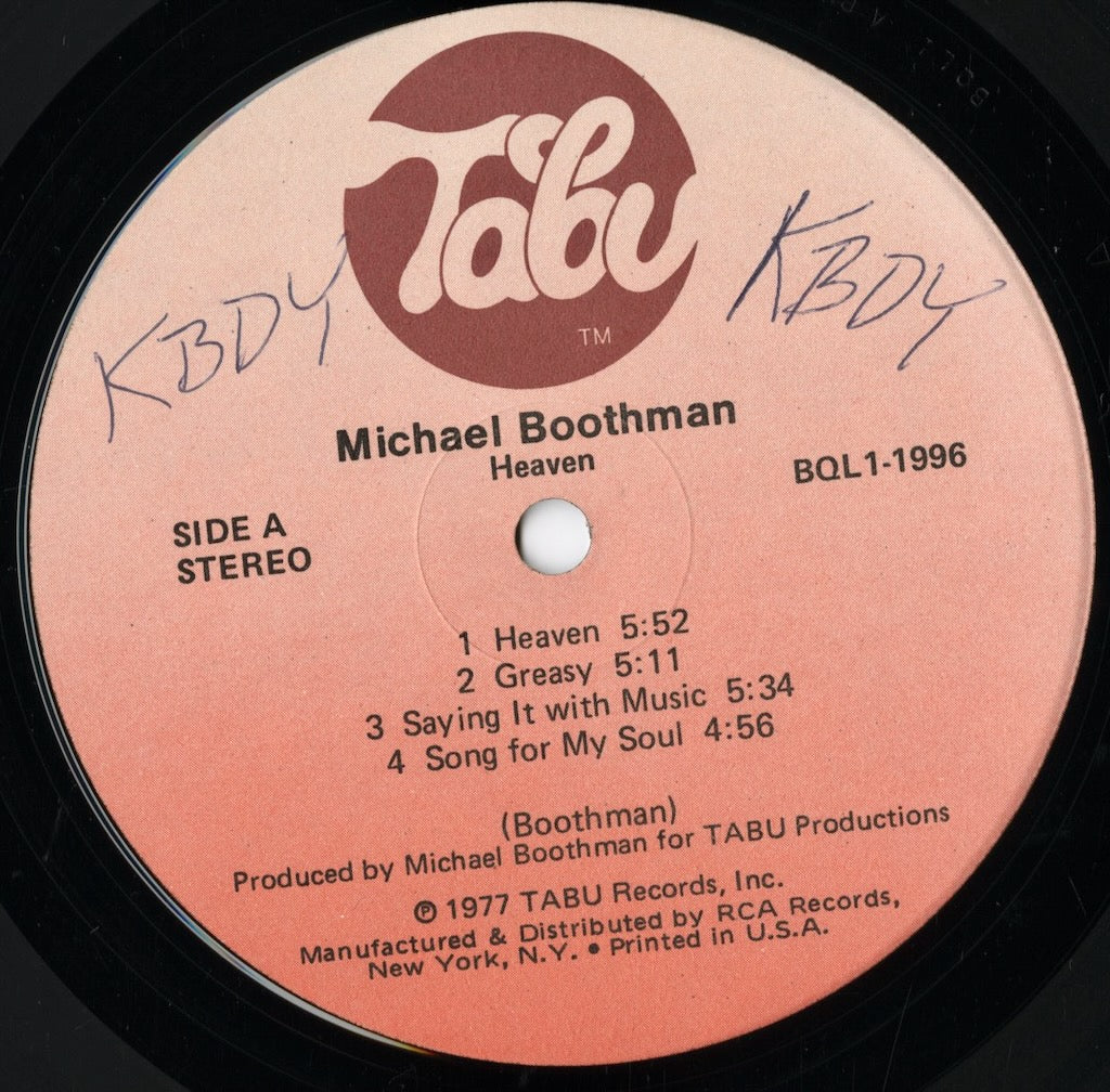 Michael Boothman - Heaven (BQL1-1996) 1977 US Tabu|中古LP