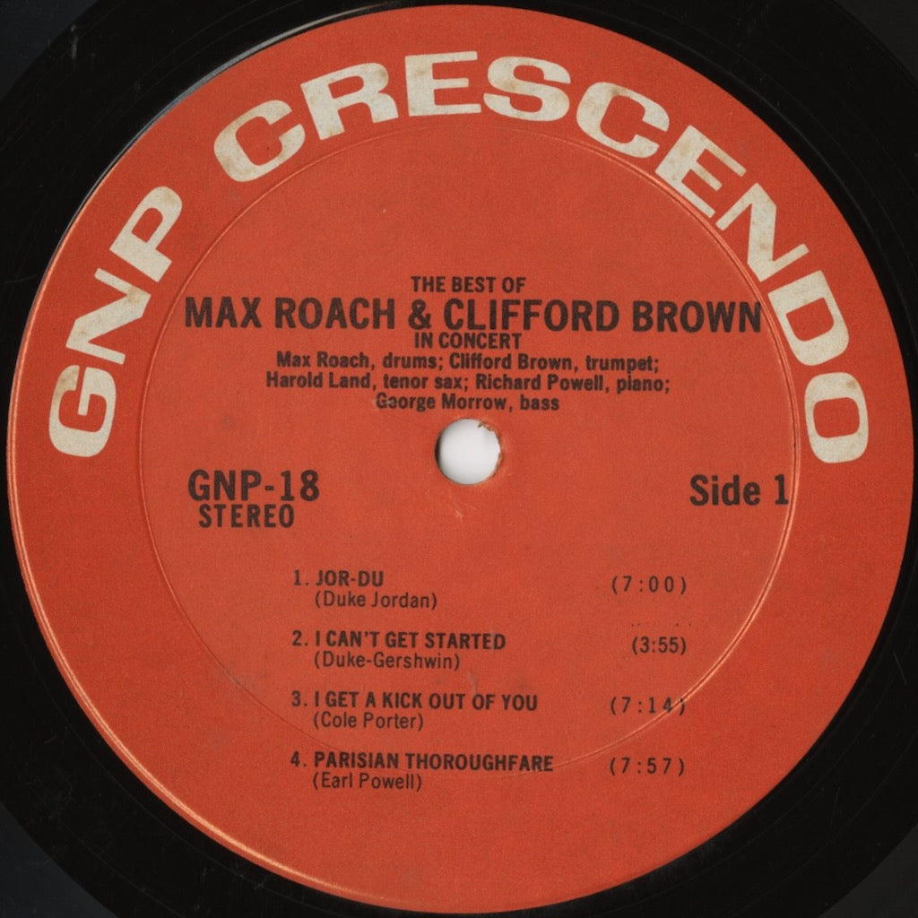 Max Roach And Clifford Brown / マックス・ローチ クリフォード・ブラウン / The Best Of Max Roach And Clifford Brown In Concert (GNP-18)