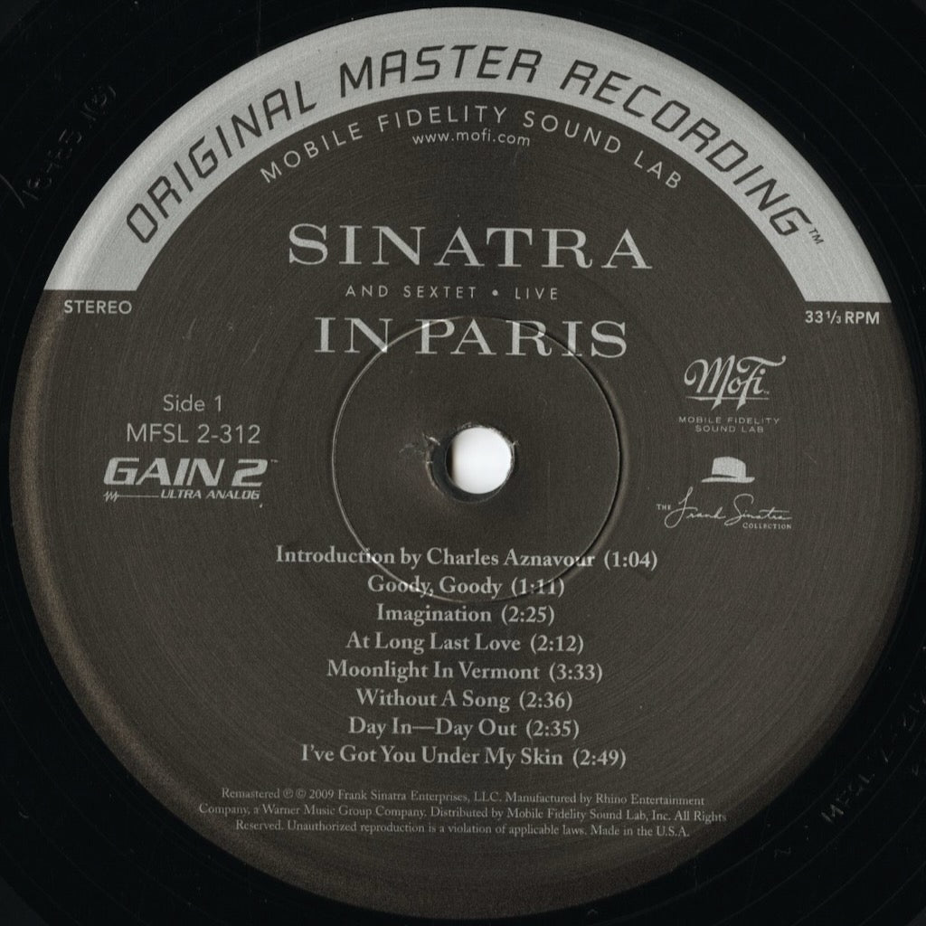 Frank Sinatra / フランク・シナトラ / Live In Paris - 180g 2LP (MFSL 2-312) 高音質 Mobile Fidelity盤