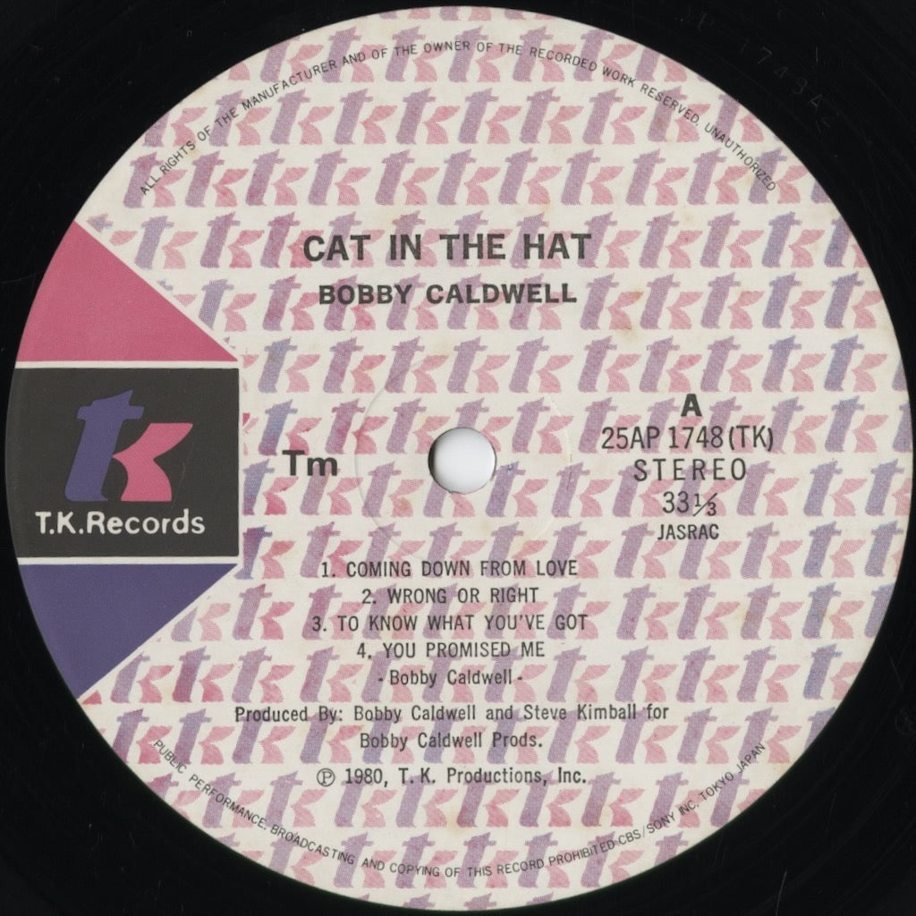 Bobby Caldwell - Cat In The Hat (25AP 1748) 1980 JPN TK Records|中古LP