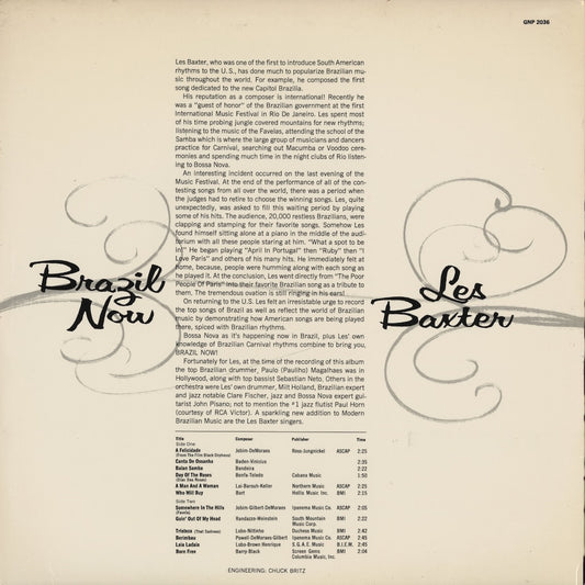 Les Baxter / レス・バクスター / Brazil Now (GNP 2036)