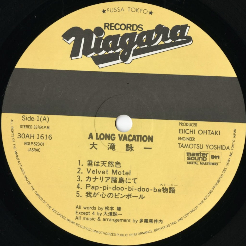Eiichi Ohtaki / 大滝 詠一 / A Long Vacation (30AH 1616) 1984 - Master Sound