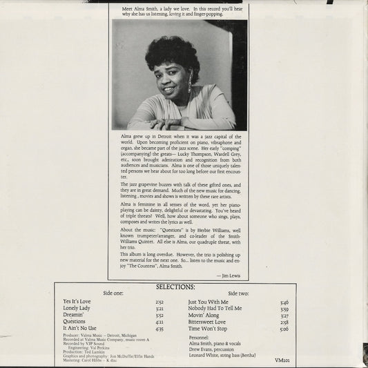 Alma Smith – Dreamin' (VM101) LP 1984 US Valma Music|中古LP