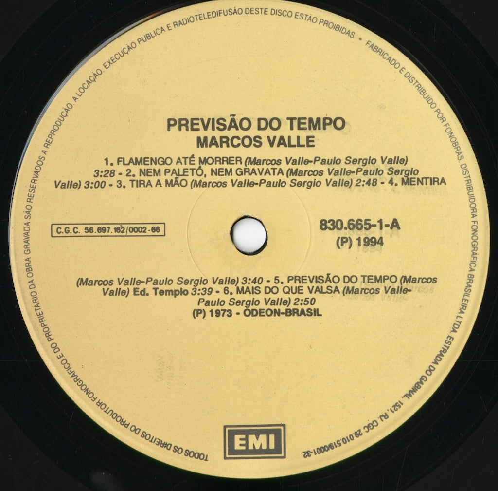 Marcos Valle - Previsão Do Tempo (830.665-1) 1994 BRA EMI|中古LP