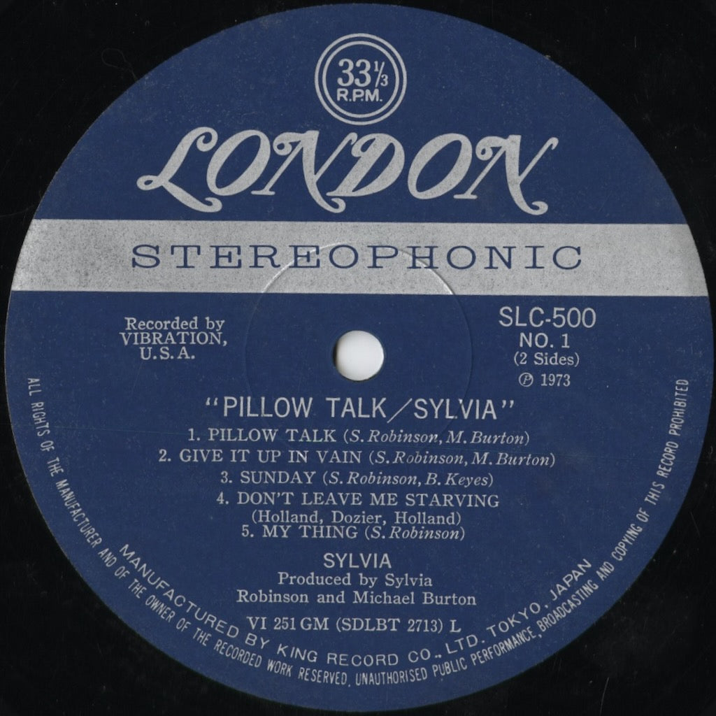 Sylvia - Pillow Talk (SLC-500) 1973 JPN London - キングレコード|中古LP