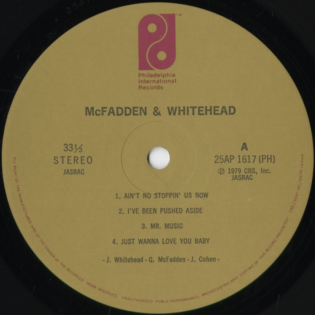 McFadden & Whitehead - McFadden & Whitehead (25AP 1617) 1979 JPN P.I.R.|中古LP