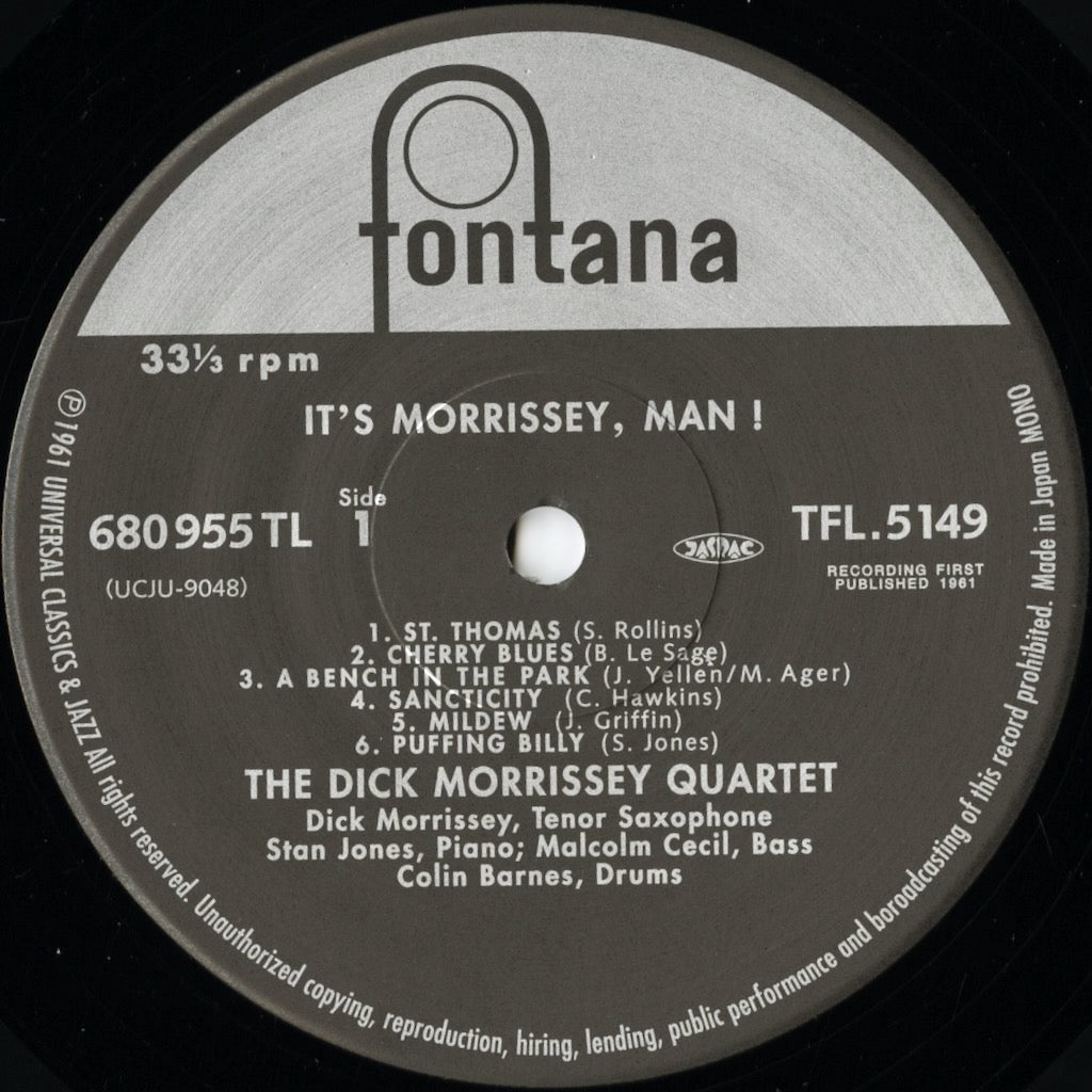 Dick Morrissey Quartet / ディック・モリッシー / It's Morrissey, Man! (UCJU-9048)