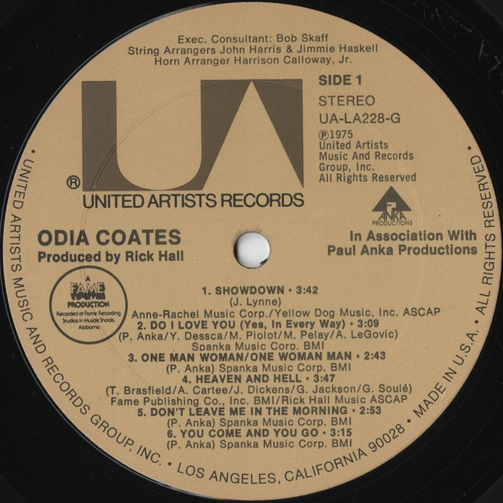 Odia Coates – Odia Coates (UA-LA228-G) LP 1975 US United Artists | 中古LP