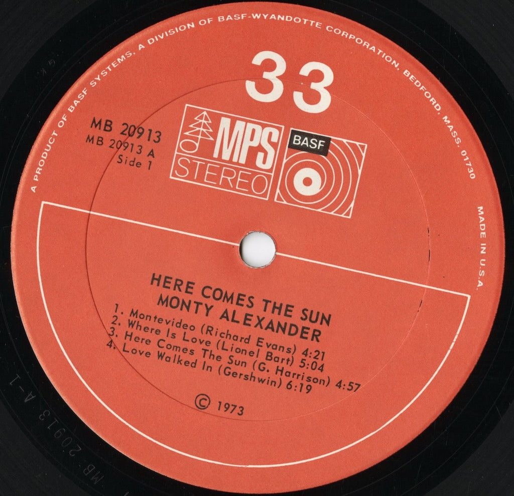 Monty Alexander - Here Comes The Sun (MB 20913) 1973 US MPS|中古LP