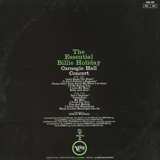 Billie Holiday - The Essential Billie Holiday - Carnegie Hall Concert (2304 343) 1983 FRA Verve|中古LP