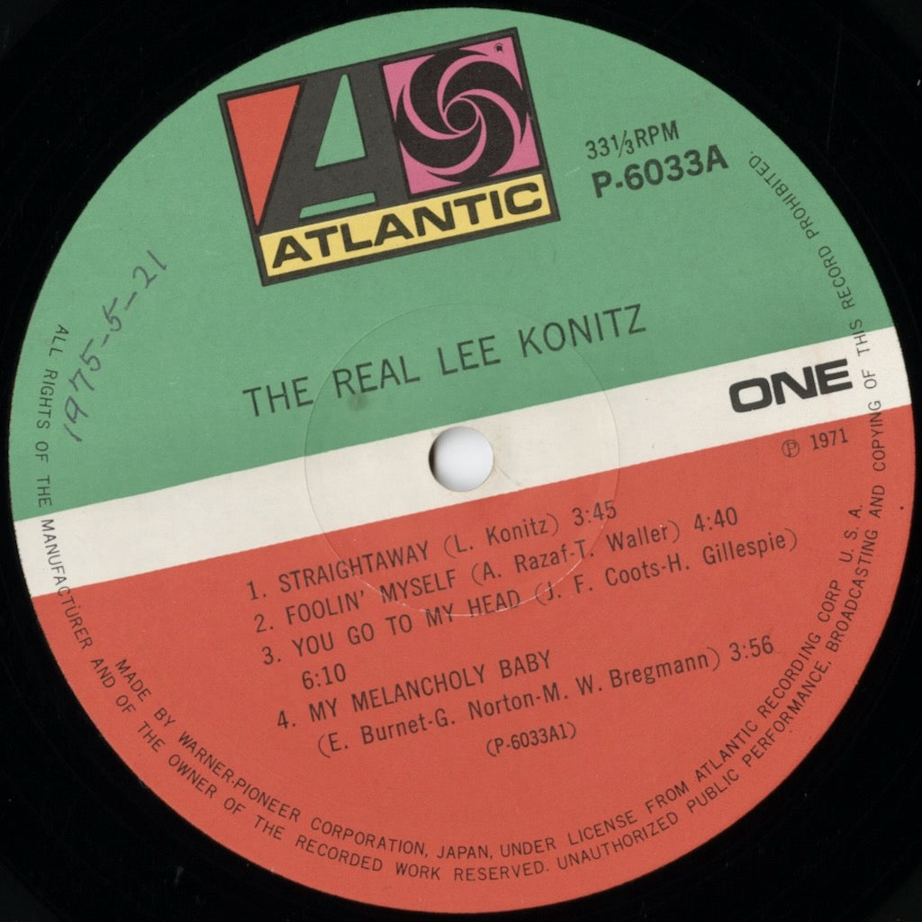 Lee Konitz / リー・コニッツ / The Real Lee Konitz (P-6033A)