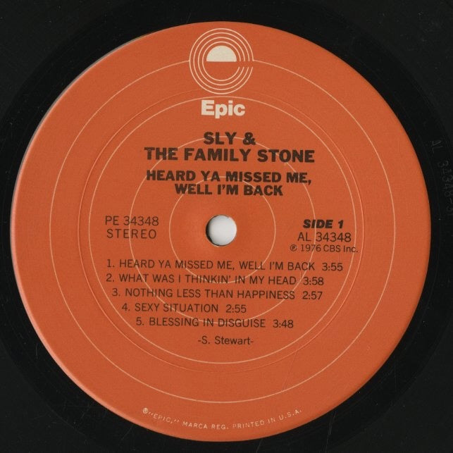 Sly & The Family Stone / スライ&ザ・ファミリー・ストーン / Heard Ya Missed Me, Well I'm Back (PE 34348)