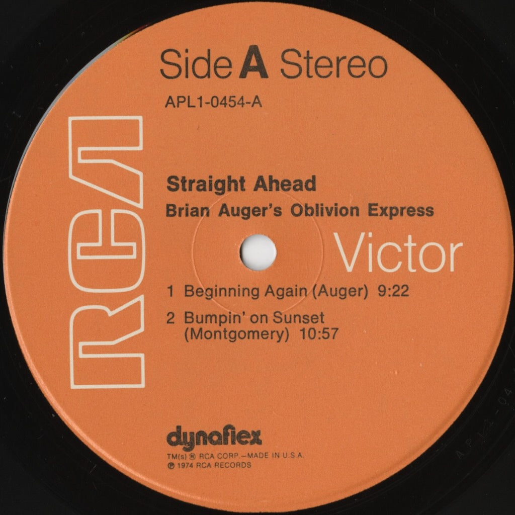 Brian Auger – Straight Ahead (APL1-0454) LP 1974 US RCA | 中古LP