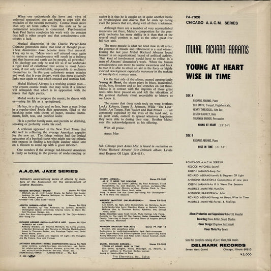 Muhal Richard Abrams - Young At Heart / Wise In Time (PA-7028) LP 1974 JPN Delmark|中古LP
