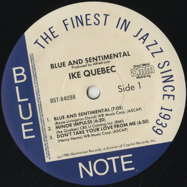 Ike Quebec / アイク・ケベック / Blue & Sentimental (BST 84098)