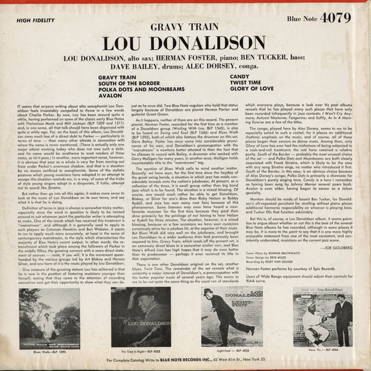 Lou Donaldson - Gravy Train (BLP 4079) 1962 US Blue Note|中古LP