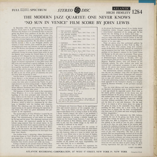 The Modern Jazz Quartet / モダン・ジャズ・カルテット / No Sun In Venice (SD 1284) US盤