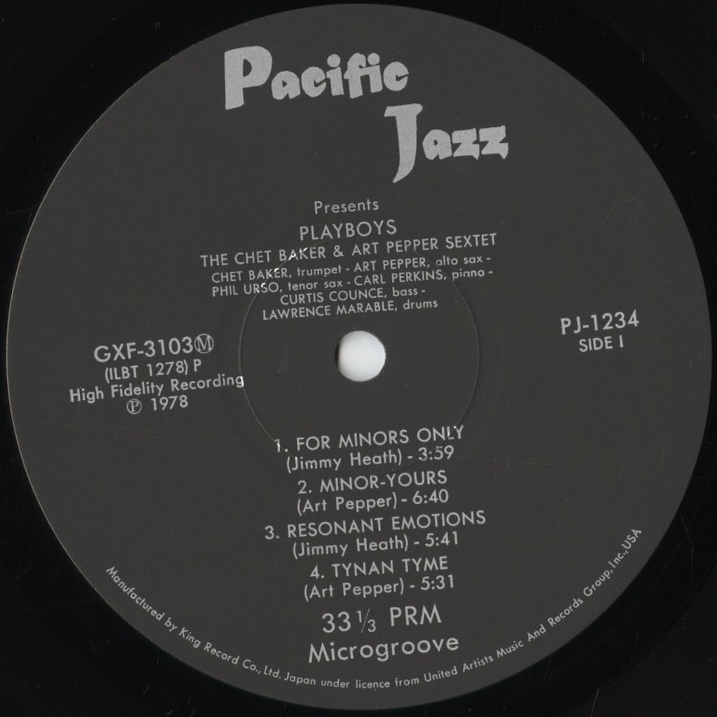 Chet Baker & Art Pepper - Playboys (GXF 3103(M)) 1978 JPN Pacific Jazz|中古LP
