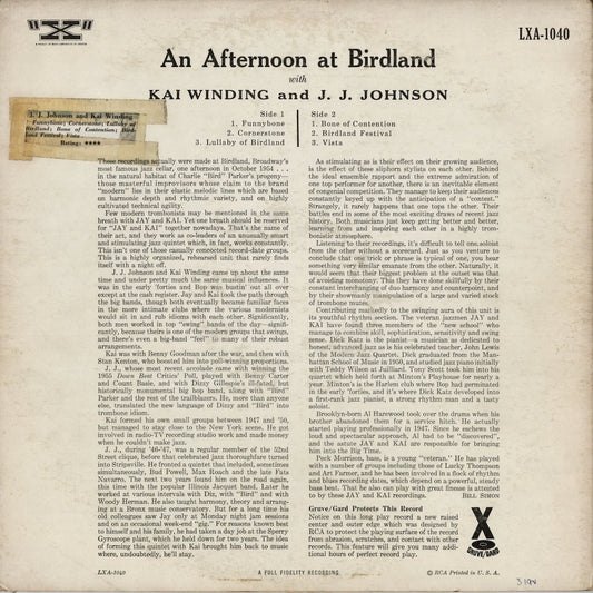 J.J. Johnson And Kai Winding - An Afternoon At Birdland (LXA 1040) 1956 US "X"|中古LP
