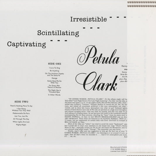 Petula Clark / ペトゥラ・クラーク / In Other Words (NLP 5505)