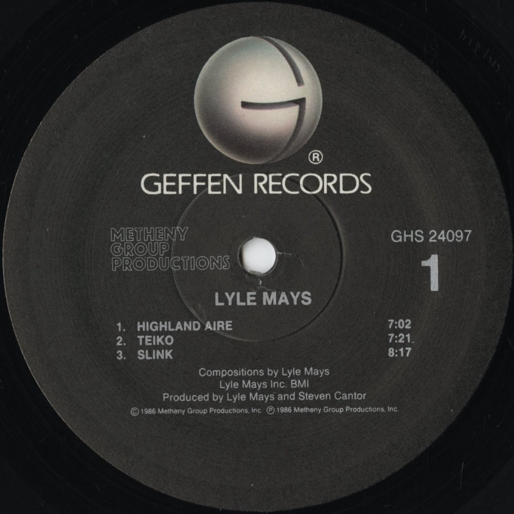 Lyle Mays - Lyle Mays (GHS 24097) 1986 US Geffen|中古LP