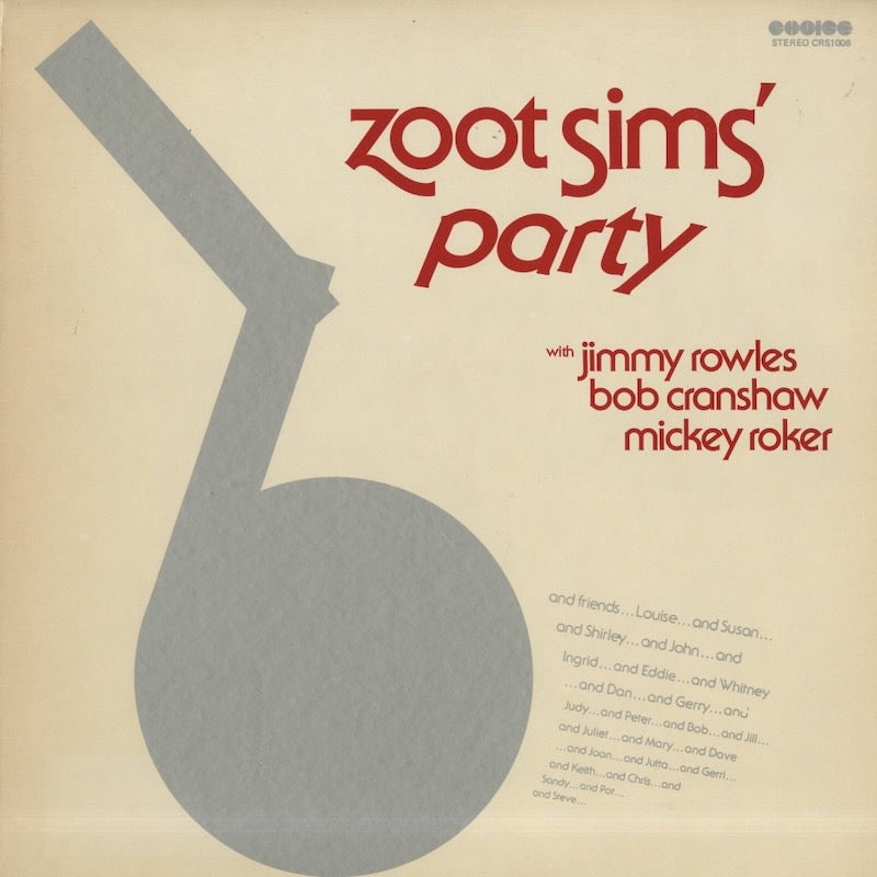 Zoot Sims / ズート・シムズ / Zoot Sims' Party (CRS1006) – VOXMUSIC WEBSHOP