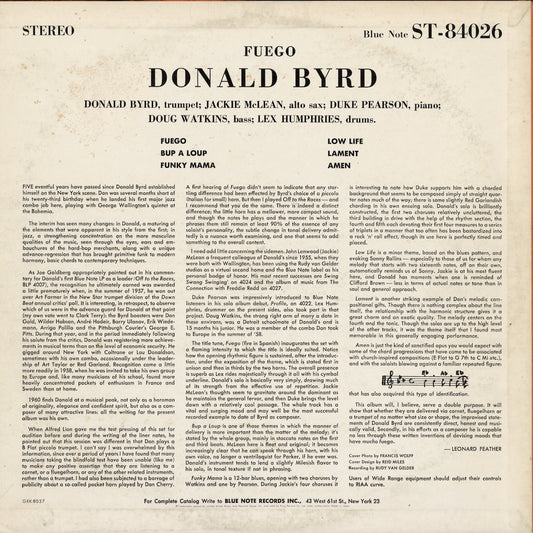 Donald Byrd / ドナルド・バード / Fuego (GXK 8037)
