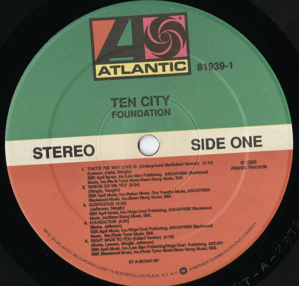 Ten City - Foundation (81939-1) 1989 US Atlantic|中古LP