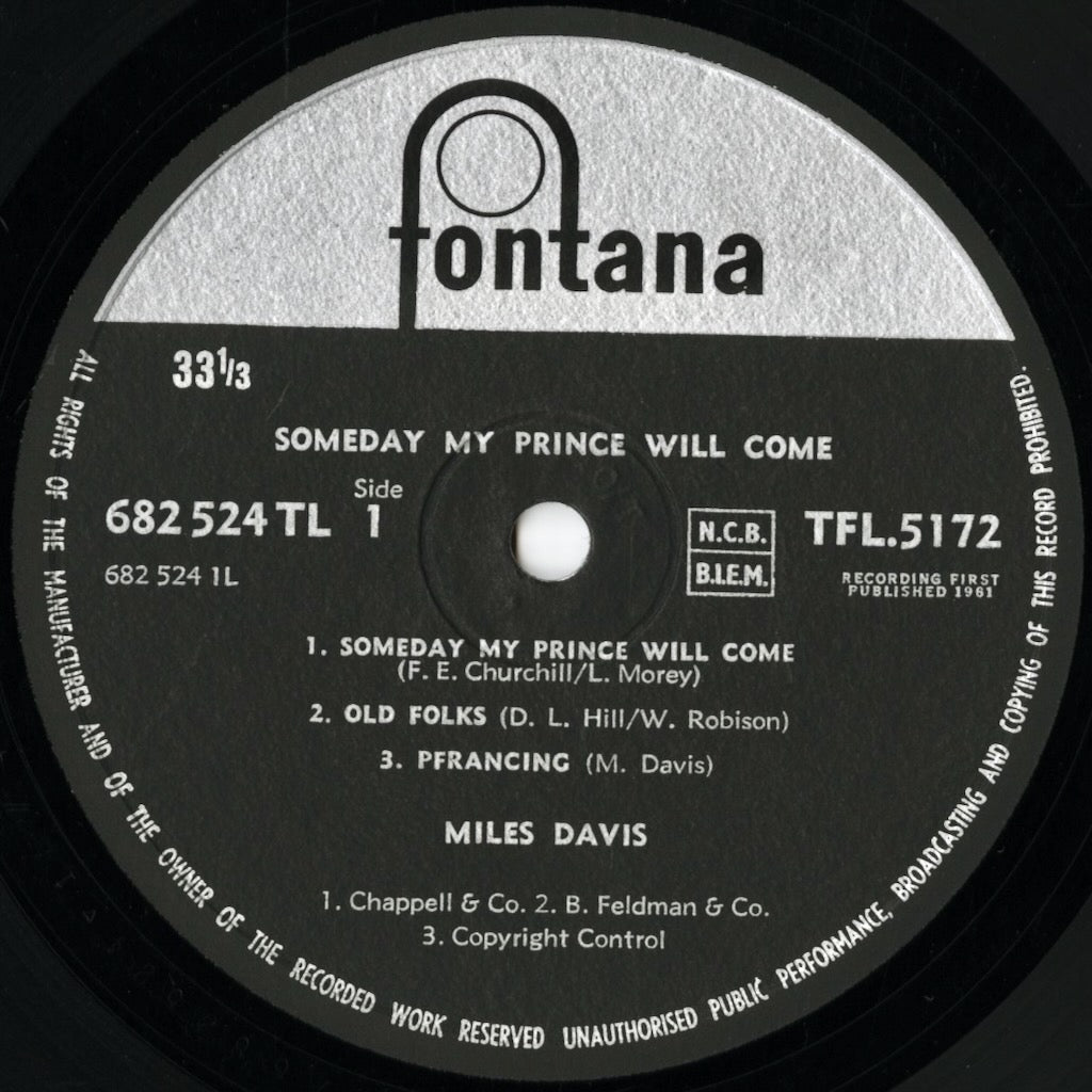 Miles Davis / マイルス・デイヴィス / Someday My Prince Will Come (TFL 5172) UK Orig