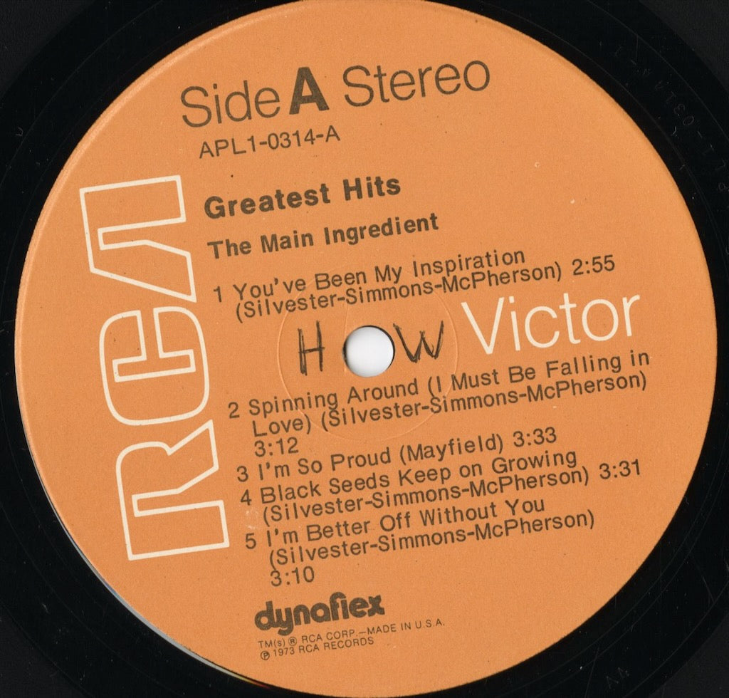 The Main Ingredient - Greatest Hits (APL1-0314) 1973 US RCA Victor|中古LP