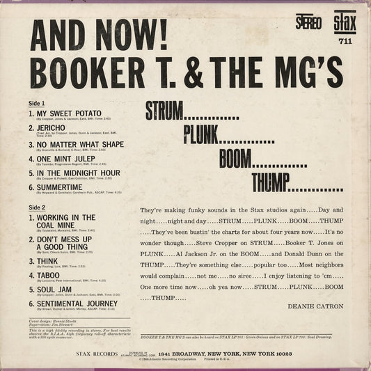 Booker T. And The M.G.'s - And Now! (S-711) LP 1966 US Stax|中古LP