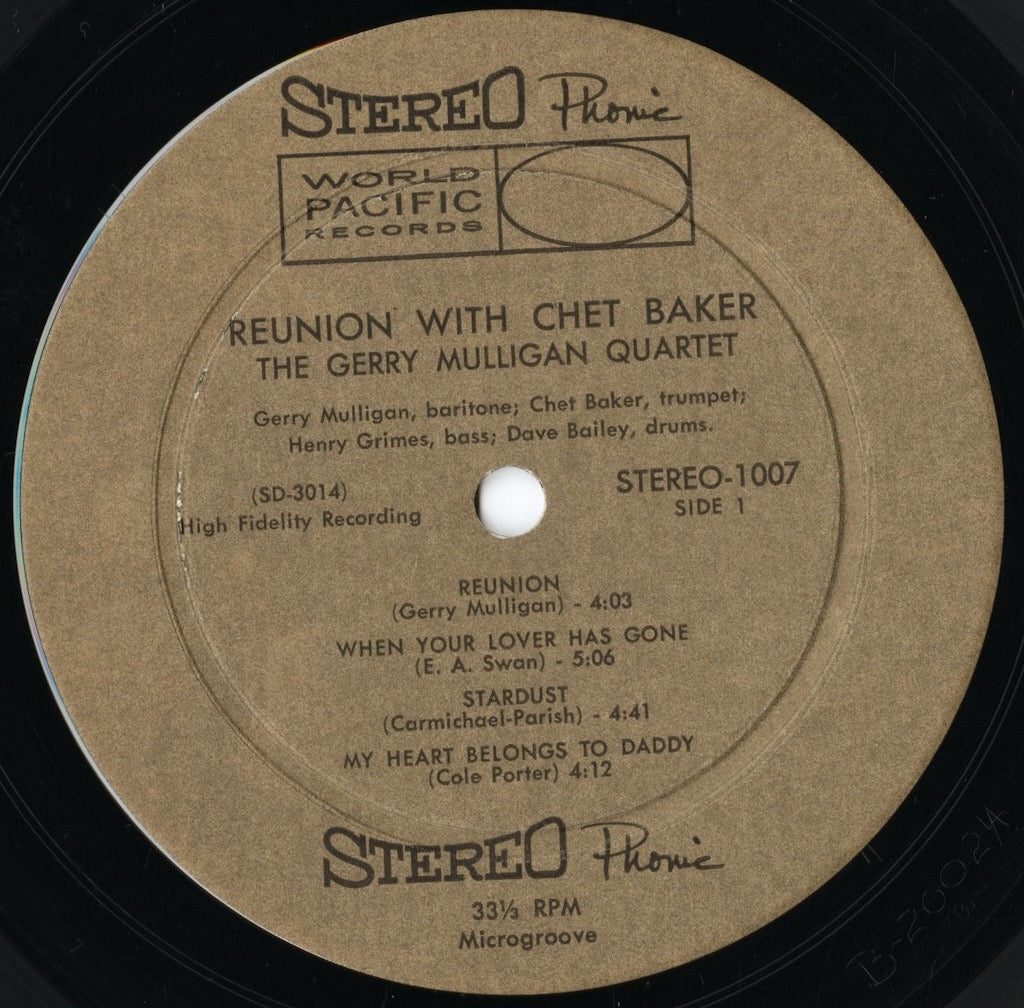Gerry Mulligan / ジェリー・マリガン / Reunion With Chet Baker (1007)