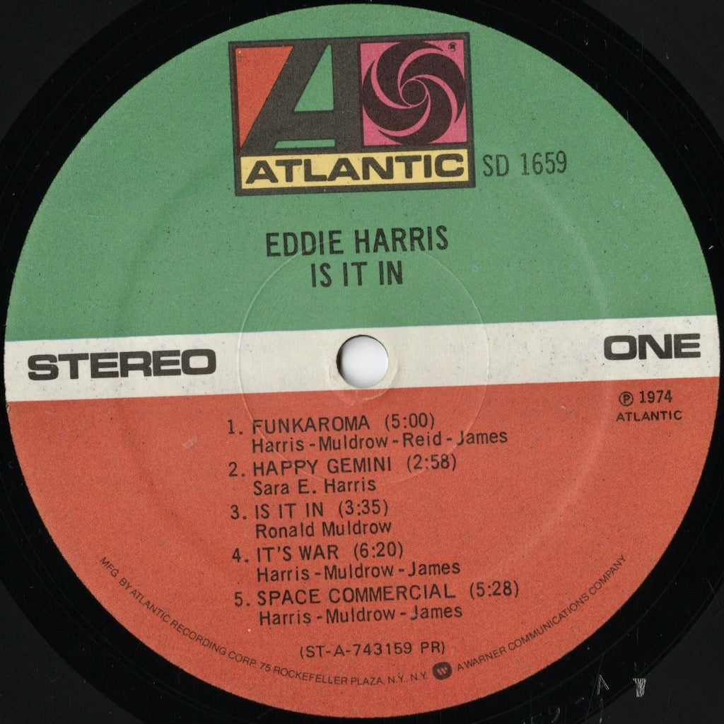Eddie Harris - Is It In (SD 1659) LP 1975 US Atlantic|中古LP