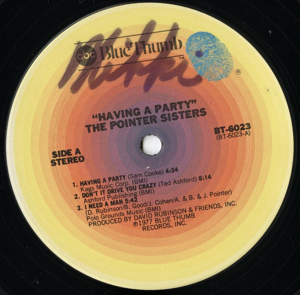 The Pointer Sisters - Having A Party (BT-6023) LP 1977 US Blue Thumb|中古LP