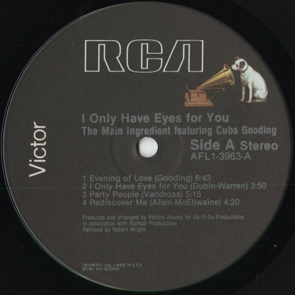 The Main Ingredient - I Only Have Eyes For You (AFL1-3963) 1981 US RCA|中古LP