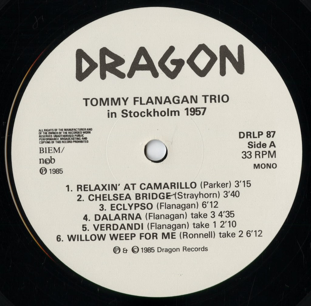 Tommy Flanagan - In Stockholm 1957 (DRLP 87) 1985 SWE Dragon|中古LP
