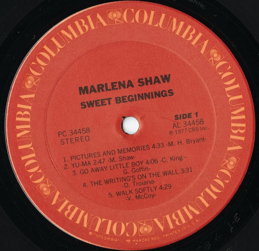 Marlena Shaw - Sweet Beginnings (PC 34458) LP 1977 US Columbia|中古LP label
