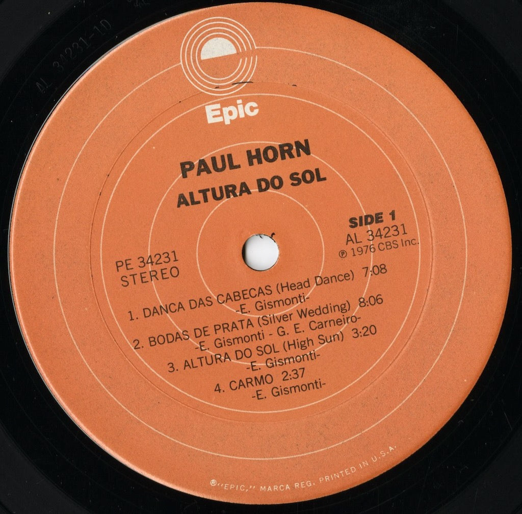 Paul Horn / ポール・ホーン / Altura Do Sol (PE 34231)